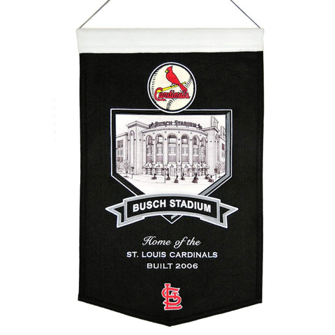 Shop St. Louis Cardinals Winning Streak Black Busch Stadium Wool Banner (15"x20") - Sporting Up