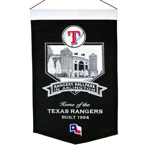 Shop Texas Rangers Winning Streak Black Rangers Ballpark Wool Banner (15"x20") - Sporting Up