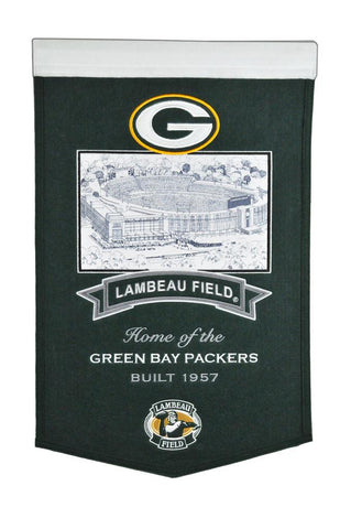 Shop Green Bay Packers Winning Streak Green Lambeau Field Wool Banner (15"x20") - Sporting Up