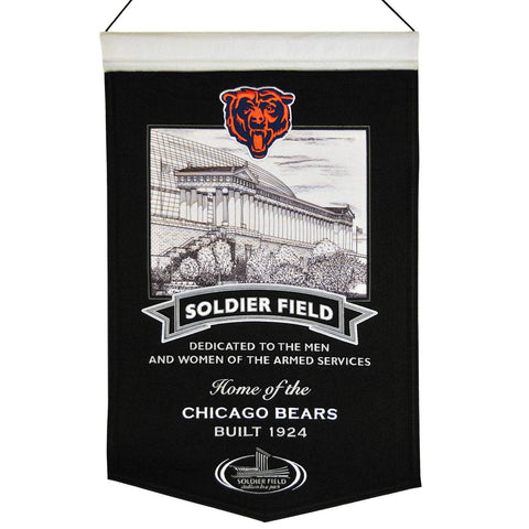 Shop Chicago Bears Winning Streak Soldier Field Black Wool Banner (15"x20") - Sporting Up