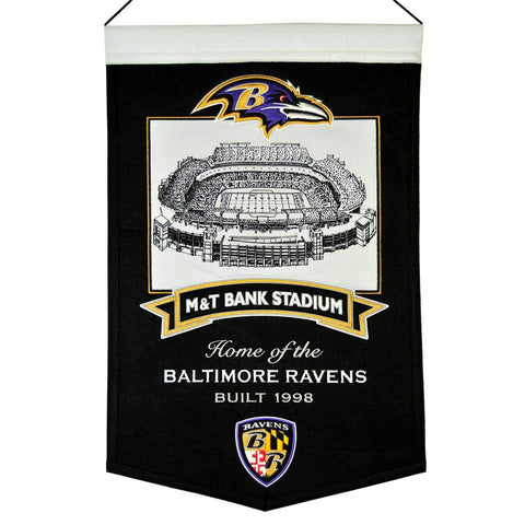 Shop Baltimore Ravens Winning Streak Black M&T Bank Stadium Banner (15"x20") - Sporting Up