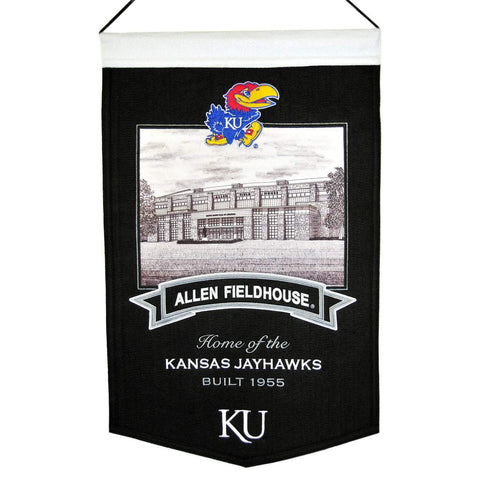 Shop Kansas Jayhawks Winning Streak Allen Fieldhouse Basketball Wool Banner (15"x20") - Sporting Up