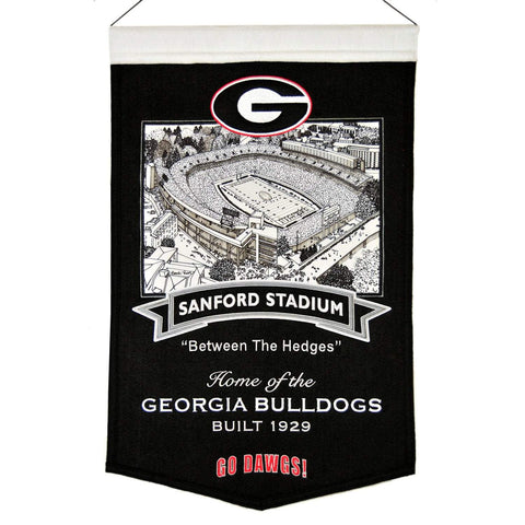 Shop Georgia Bulldogs Winning Streak Sanford Stadium Football Wool Banner (15"x20") - Sporting Up