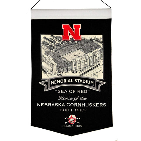 Shop Nebraska Cornhuskers Winning Streak Memorial Stadium Football Banner (15"x20") - Sporting Up