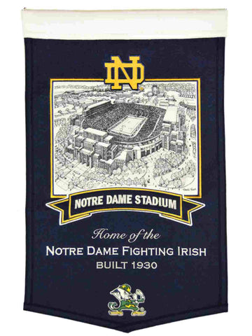 Shop Notre Dame Fighting Irish WS Notre Dame Stadium Football Wool Banner (15"x20") - Sporting Up