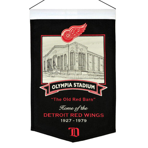 Shop Detroit Red Wings Winning Streak Black Olympia Stadium Wool Banner (15"x20") - Sporting Up