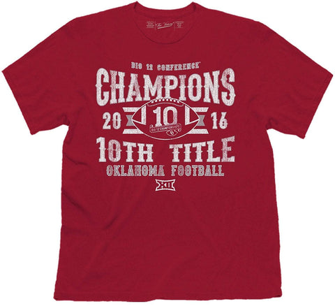 Camiseta con el décimo título de los 12 grandes campeones de la conferencia de fútbol de Oklahoma Sooners 2016 - Sporting Up