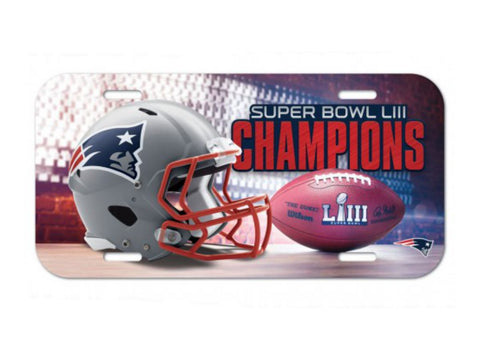 Shop New England Patriots 2018-2019 Super Bowl LIII Champions Plastic License Plate - Sporting Up