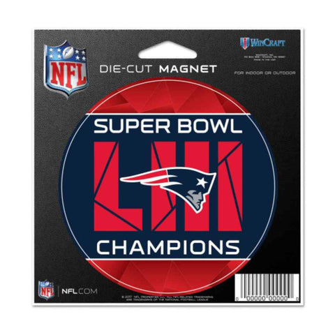 New England Patriots 2018-2019 Super Bowl LIII Champions Die Cut Magnet - Sporting Up