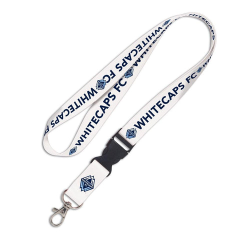Shop Vancouver Whitecaps FC MLS WinCraft Sports Two Toned White Blue Buckle Lanyard - Sporting Up
