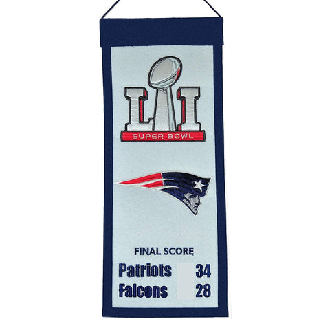 Shop New England Patriots 2017 Super Bowl LI 51 Champions Final Score Mini Banner - Sporting Up