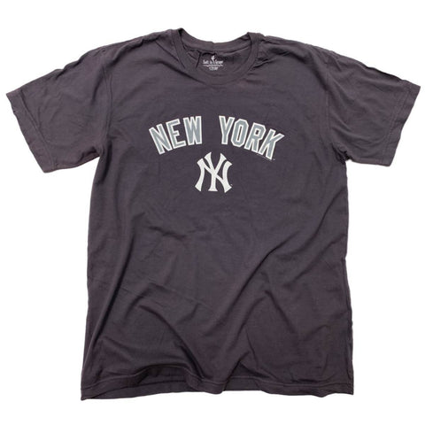 Shop New York Yankees SAAG Women Charcoal Gray Soft Cotton T-Shirt - Sporting Up