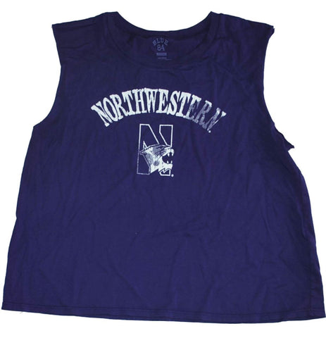 Shop Northwestern Wildcats Blue 84 Purple Womens Cotton Sleeveless T-Shirt (M) - Sporting Up