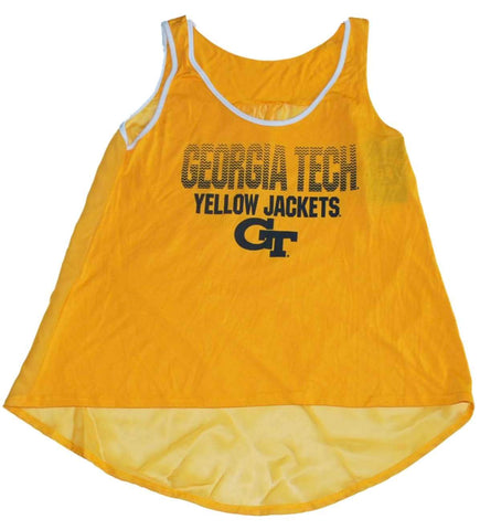 Georgia Tech Yellow Jackets Blue 84 Gold Camiseta sin mangas con espalda transparente para mujer (M) - Sporting Up