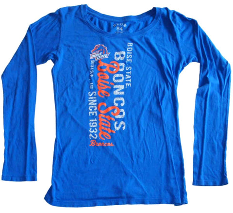 Shop Boise State Broncos Blue 84 Womens Cotton Long Sleeve Blue T-Shirt (L) - Sporting Up