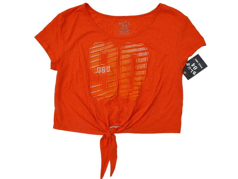 Shop Oklahoma State Cowboys Blue 84 Women Orange "90" Front Tie Crop Top T-Shirt (M) - Sporting Up