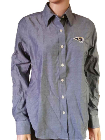 Tienda st. louis rams antigua camiseta azul marino blanca con botones y cuello para mujer (m) - sporting up