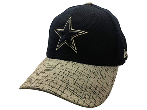Dallas Cowboys New Era 39thirty gemusterte, strukturierte, taillierte Baseballkappe (M/L) – sportlich