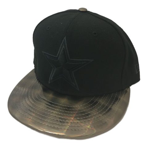 Boutique Dallas Cowboys New Era Noir 9Fifty Snapback Réfléchissant Flat Bill Hat Cap (M/L) - Sporting Up