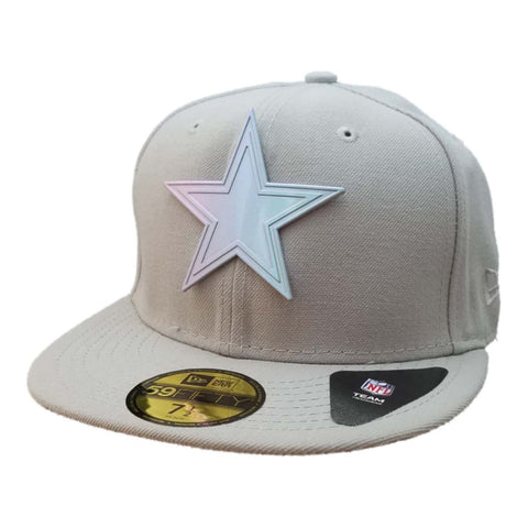 Shoppen Sie die Dallas Cowboys New Era 59fifty in grauer, strukturierter, taillierter Flat Bill-Mütze (7 1/2) – sportlich