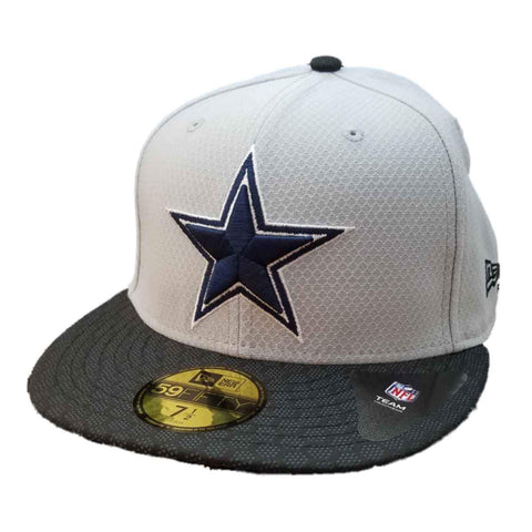 Compre gorra con visera plana ajustada gris y negra de los Dallas Cowboys New Era 59fifty (7 1/2) - Sporting Up