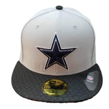 Dallas Cowboys New Era 59Fifty Grau und Schwarz, taillierte Flat-Bill-Mütze (7 1/2) – sportlich