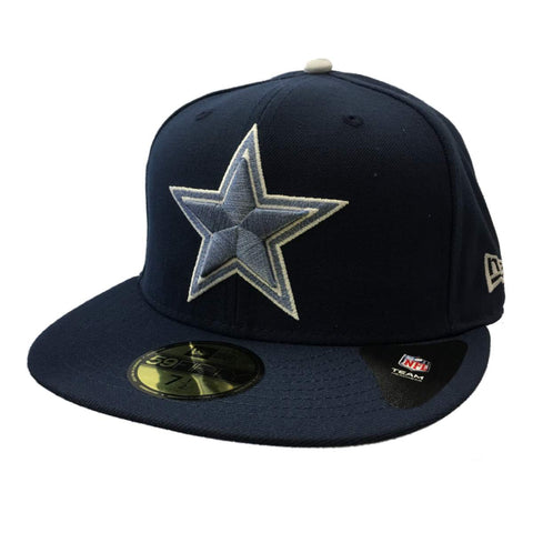 Dallas Cowboys New Era 59Fifty Marineblaue, strukturierte Flat-Bill-Mütze (7 1/2) – sportlich