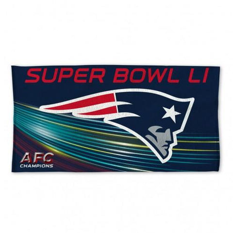 Serviette de banc de vestiaire des champions de l'AFC Super Bowl Li 51 des Patriots de la Nouvelle-Angleterre - Sporting Up