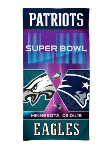 Shop New England Patriots Philadelphia Eagles 2018 Super Bowl 52 LII Beach Towel - Sporting Up