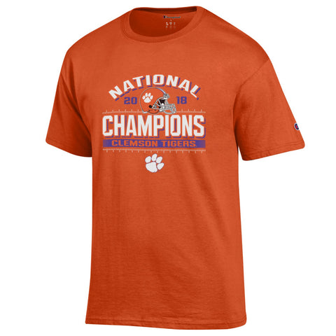 Shop Clemson Tigers 2018-2019 Football National Champions Orange Short Sleeve T-Shirt - Sporting Up