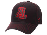 Arizona Wildcats Zephyr Black Mesh Blackout Trucker Adjustable Snapback Hat Cap - Sporting Up