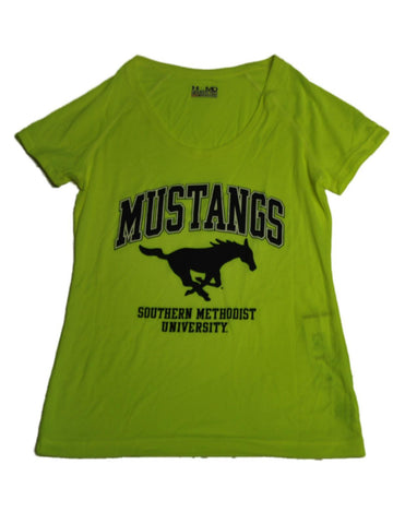 Smu Mustangs Under Armour Damen neongelbes Heatgear Performance T-Shirt (M) – sportlich