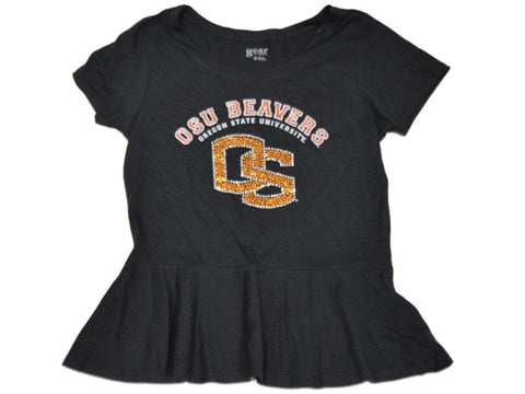 Oregon State Beavers-Ausrüstung für Sportfrauen, schwarzes Schößchen-Bling-T-Shirt (M) – Sporting Up