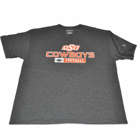 Graues Football-Kurzarm-T-Shirt „Oklahoma State Cowboys Champion“ (L) – sportlich