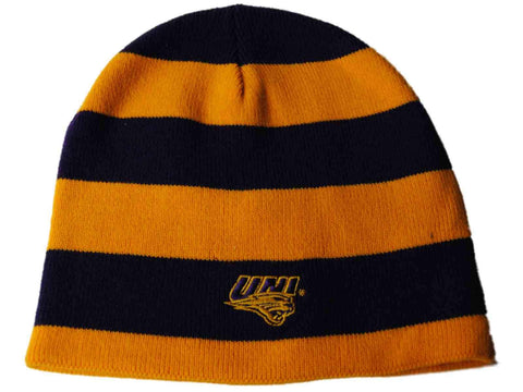 Shop Northern Iowa Panthers The Game Purple Yellow Striped Reversible Beanie Hat Cap - Sporting Up