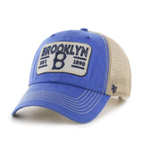Brooklyn Dodgers 47 Brand Blue w\ Tan Mesh & Patch Logo Snapback Slouch Hat Cap - Sporting Up