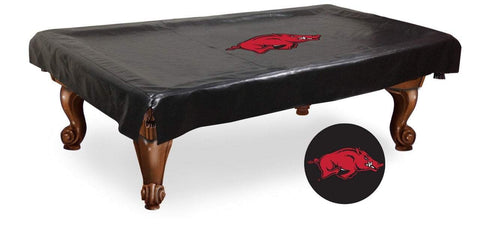 Arkansas razorbacks hbs couverture de table de billard en vinyle noir - sporting up