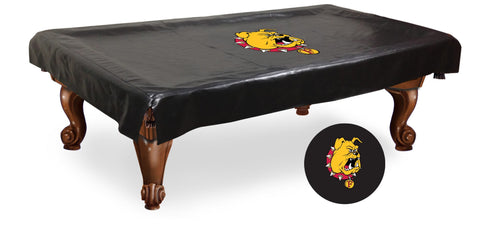 Ferris State Bulldogs HBS Black Vinyl Billiard Pool Table Cover - Sporting Up