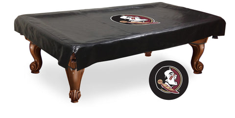 Cubierta de mesa de billar de vinilo con logotipo de cabeza de seminoles del estado de Florida - deportivo