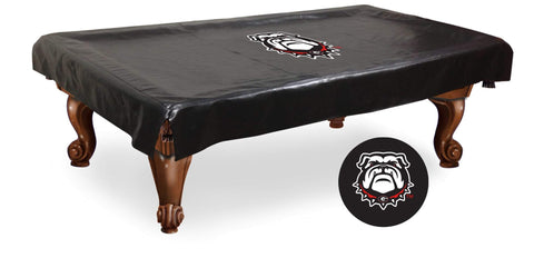 Couverture de table de billard avec logo de chien en vinyle noir des Bulldogs de Géorgie - faire du sport