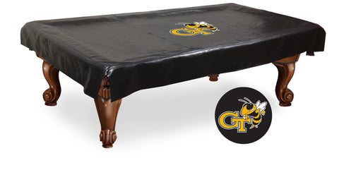 Compre cubierta para mesa de billar de vinilo negro con chaquetas amarillas de georgia tech - sporting up