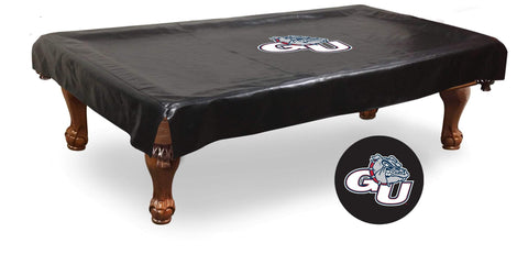 Gonzaga Bulldogs HBS Black Vinyl Billiard Pool Table Cover - Sporting Up