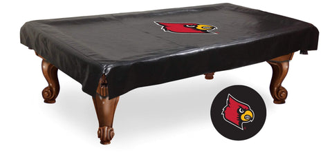 Louisville cardinals hbs svart vinyl biljard biljardbordsöverdrag - sporting up