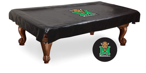 Cubierta para mesa de billar de vinilo negro Marshall Thundering Herd - sporting up