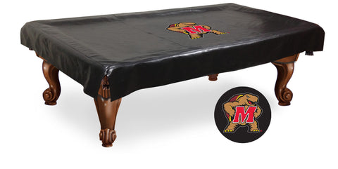 Maryland Terrapins HBS Black Vinyl Billiard Pool Table Cover - Sporting Up