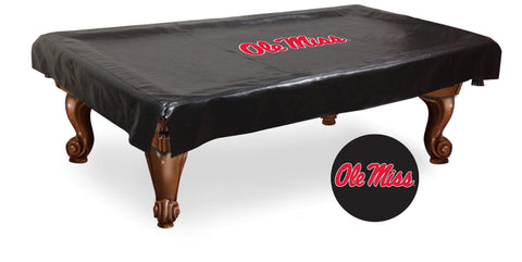 Ole miss rebels hbs cubierta de mesa de billar de vinilo negro - sporting up