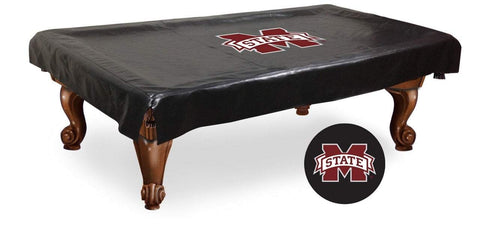 Cubierta de mesa de billar de vinilo negro de los bulldogs del estado de Mississippi - sporting up