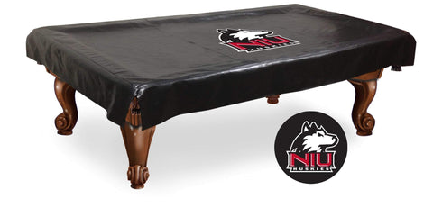 Couverture de table de billard en vinyle noir des Huskies de l'Illinois du Nord - faire du sport