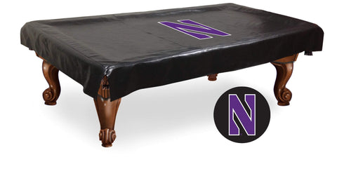 Northwestern Wildcats HBS Black Vinyl Billiard Pool Table Cover - Sporting Up