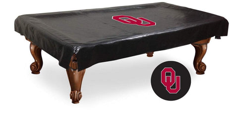 Oklahoma Sooners HBS Black Vinyl Billiard Pool Table Cover - Sporting Up